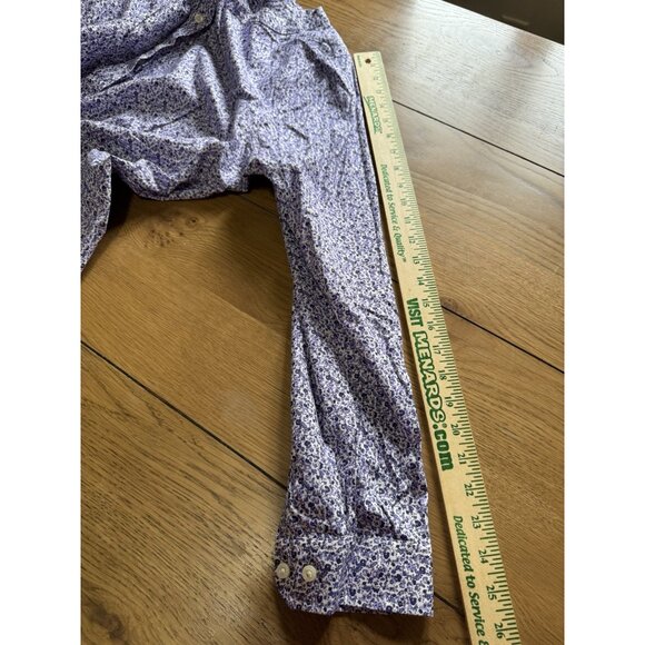 Duluth Trading Shirt Women Size XXL Purple Floral Button Up Casual Comfort - Picture 6 of 11